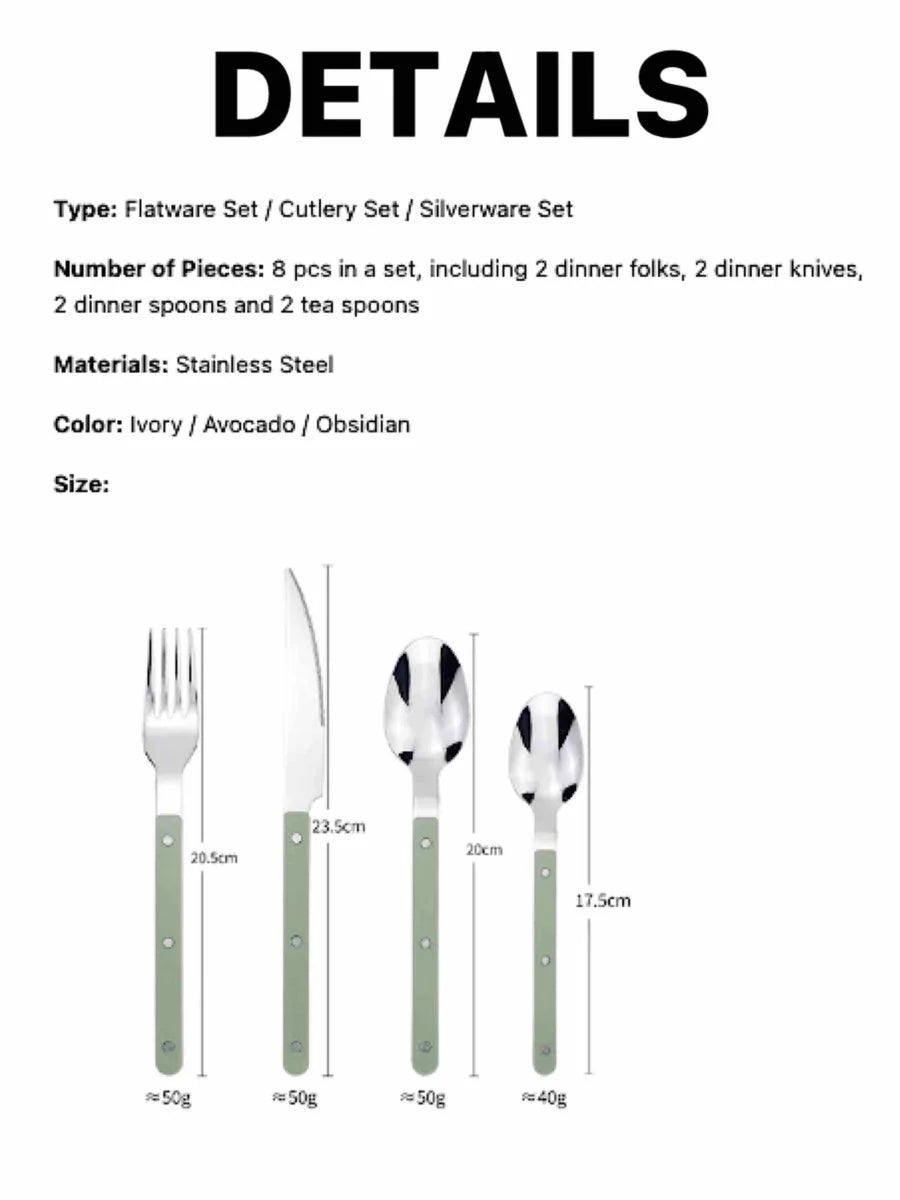 Nordic Bistrot Style 8-Pics Flatware Set ( $4.9 Each ) - Bistrot Cutlery Set