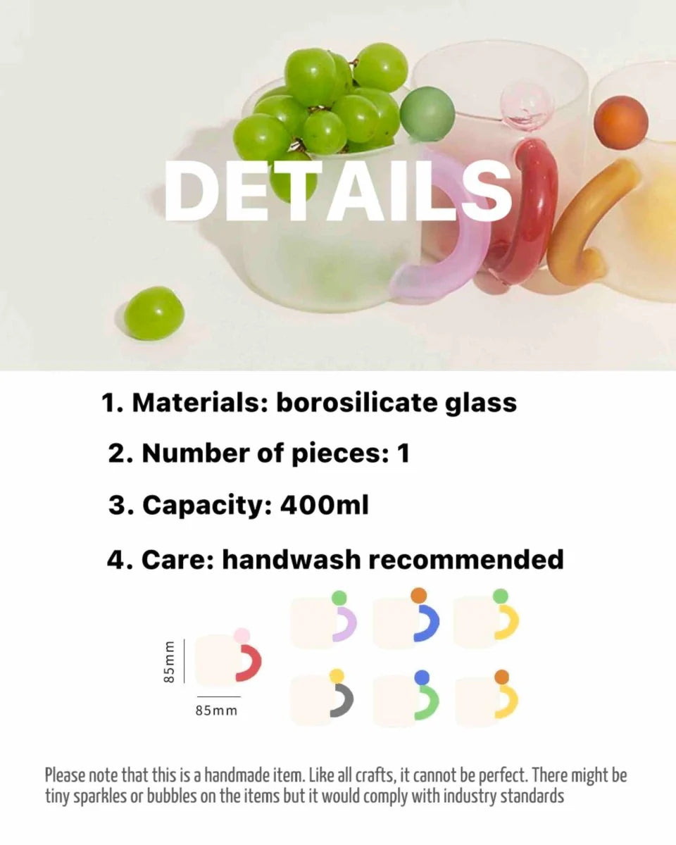 Candy Mug - Handblown Whimsical Dopamine Coffee Tea Cup