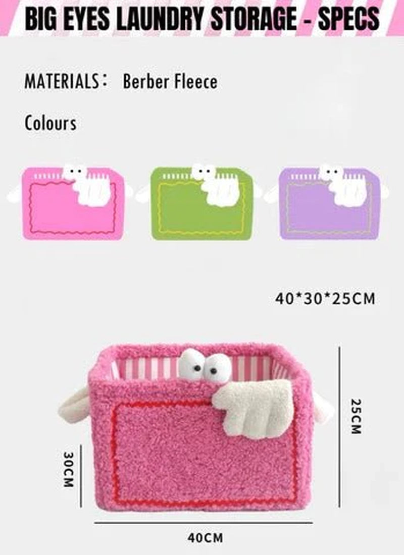 Whimsical Eclectic Big Eyes Plush Cute Laundry Storage Baskets - Laundry Bag for Kids Children