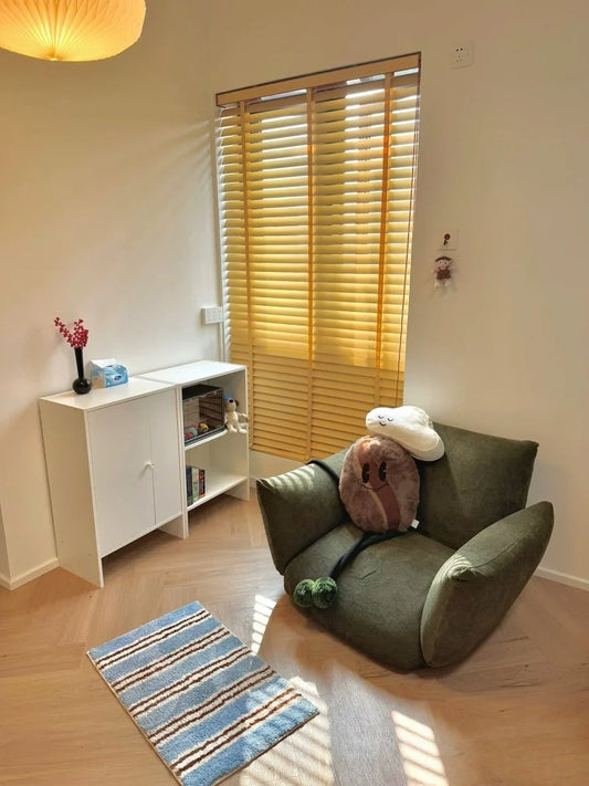 Ultra Soft Retro Blue Stripe Bath Rug, Absorbent Mat