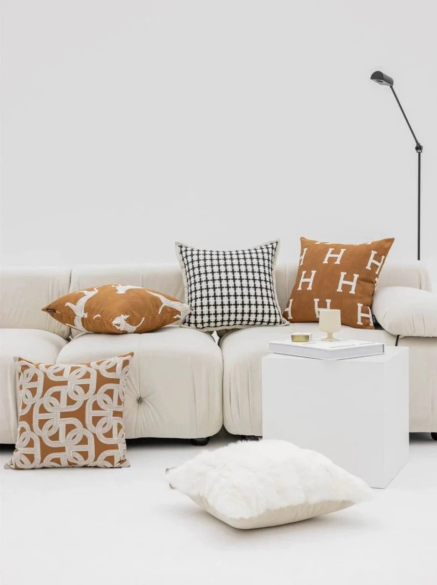 Safari Decorative Terracotta Throw Pillowcase, Earthy Tone Modern Fall Decors