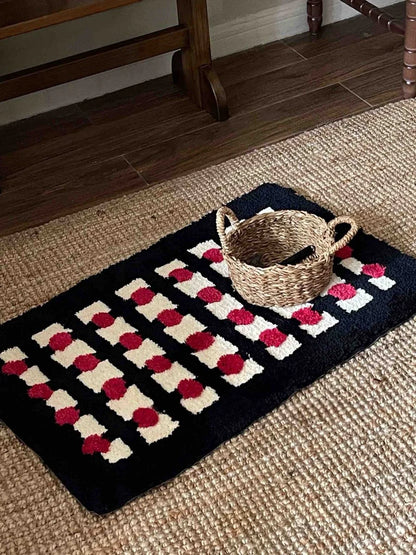 Retro Dotted Bath Rug, Ultra Soft, Absorbent & Anti-Slip