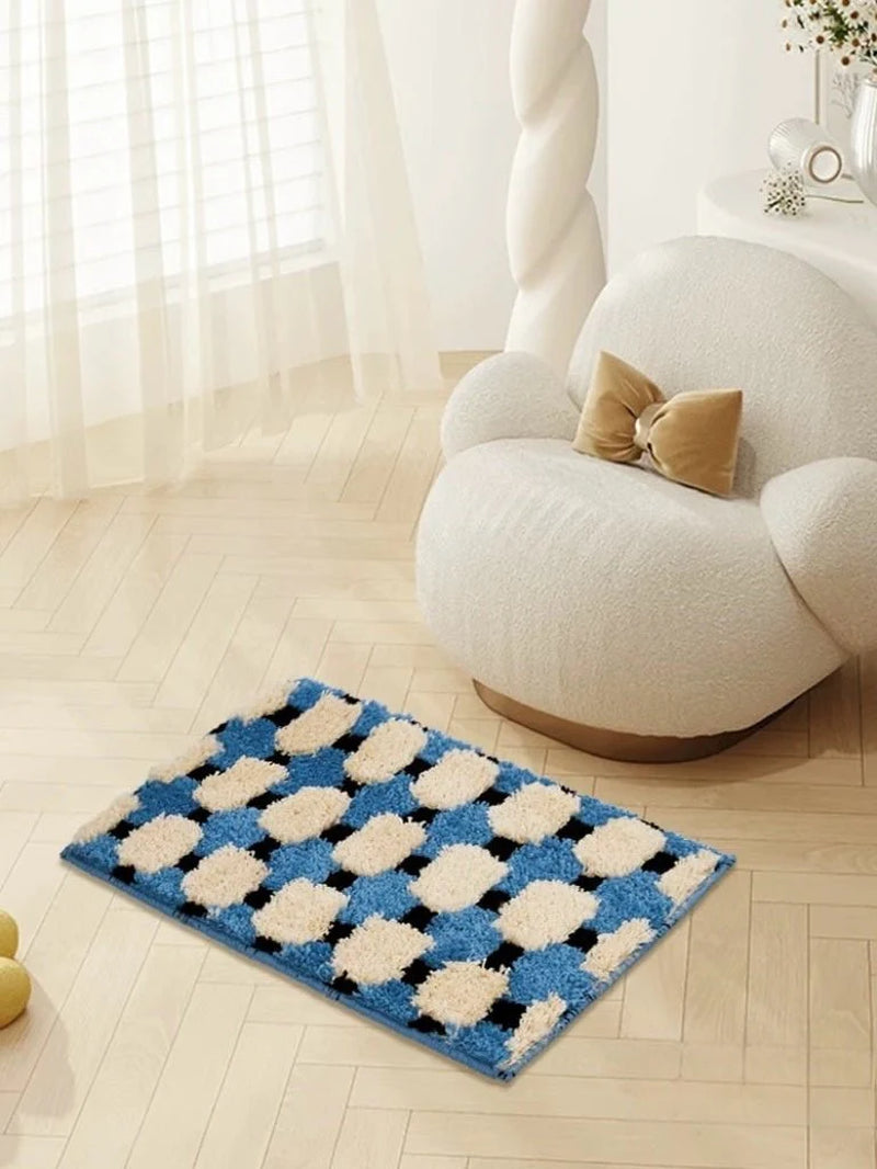 Ultra Soft Modern Geometric Bath Rug, Absorbent, Anti-Slippery Mat
