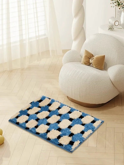 Ultra Soft Modern Geometric Bath Rug, Absorbent, Anti-Slippery Mat