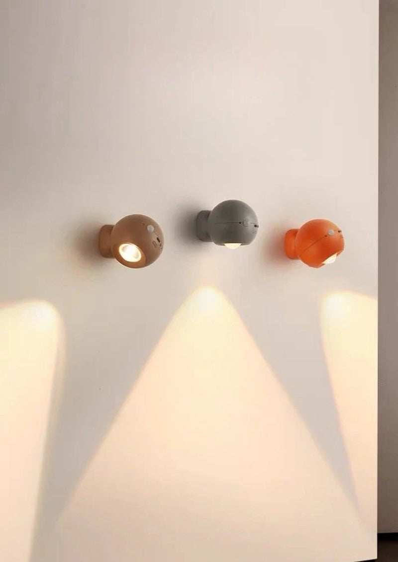 Space Age Motion Sensor Night Light: Punch-Free Wall Accent Lighting, Dimmable Nursery Light, Portable Flash Light All-In-One