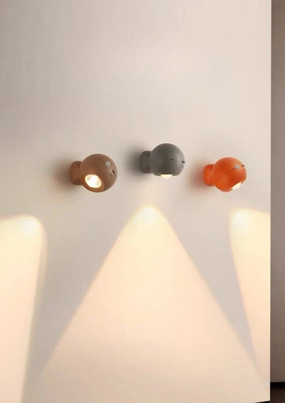 Space Age Motion Sensor Night Light: Punch-Free Wall Accent Lighting, Dimmable Nursery Light, Portable Flash Light All-In-One