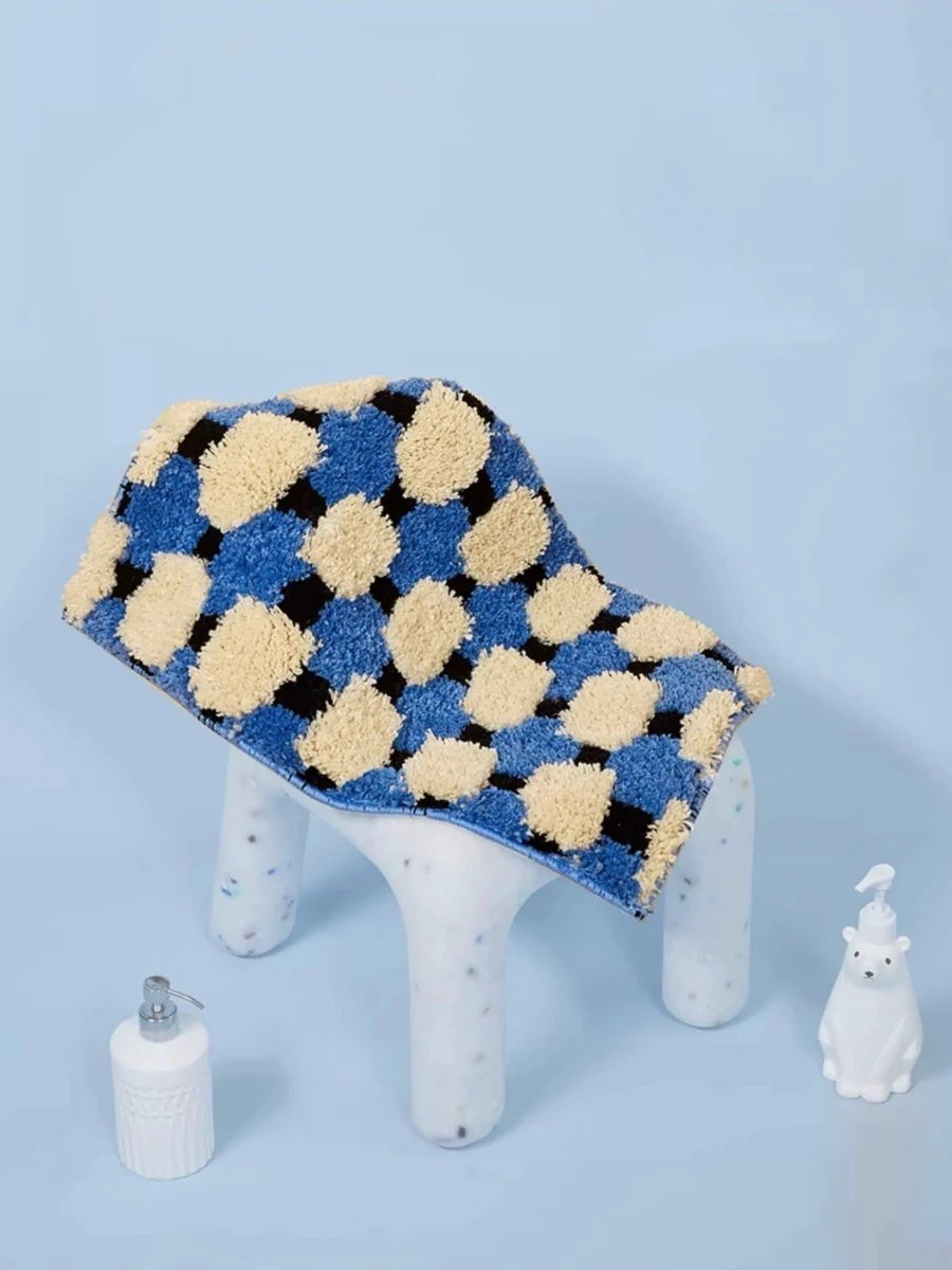 Ultra Soft Modern Geometric Bath Rug, Absorbent, Anti-Slippery Mat