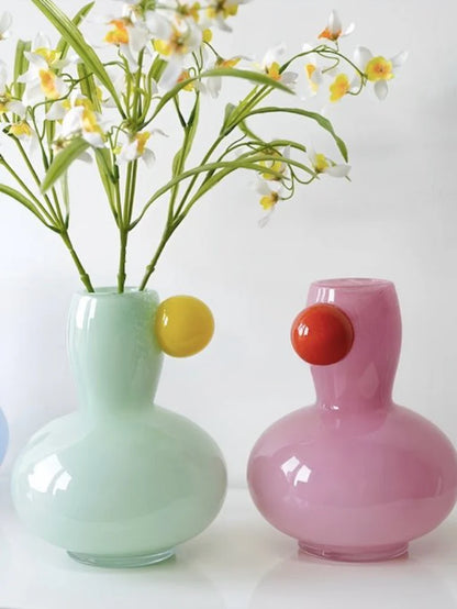 Jelly Bean Bud Vase - Whimsical Dopamine Centerpiece Vase for Gorgeous Tablescape