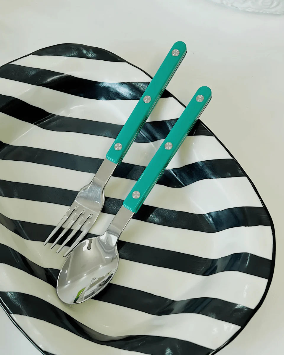 10 Pcs Modern French Rivet Cutlery Set - Bistrot Style Flatware Silverware