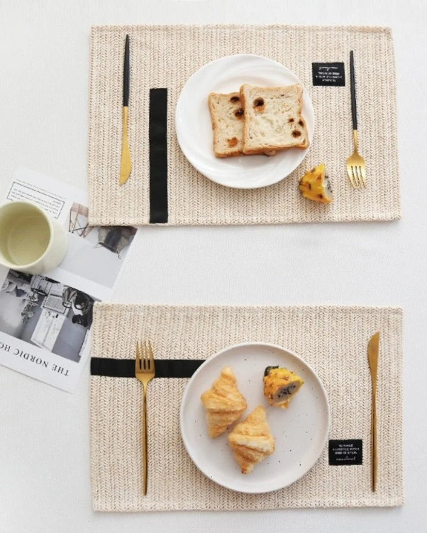 Handmade Retro Nordic Woven Reed Placemat for Elegant Table Setting