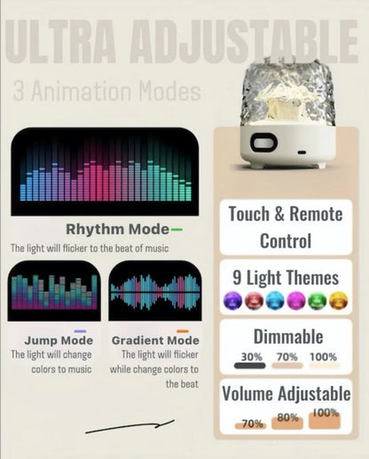 Light Theatre: Ambient Light with Stereo Speaker, Ripple Sunset Aurora Projector All-In-1