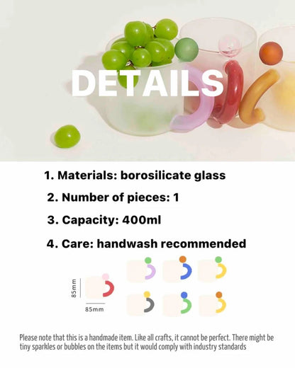 Candy Mug - Handblown Whimsical Dopamine Coffee Tea Cup