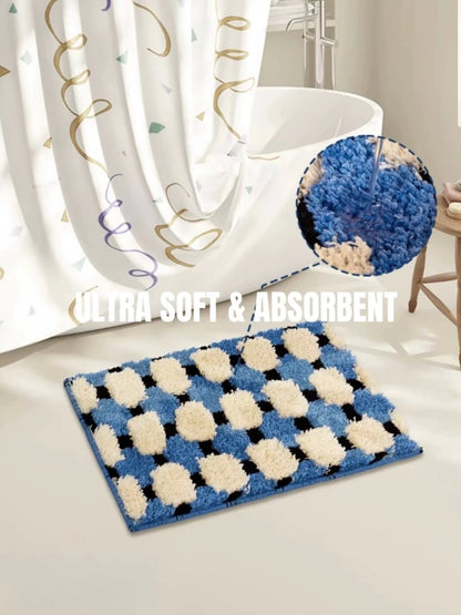 Ultra Soft Modern Geometric Bath Rug, Absorbent, Anti-Slippery Mat