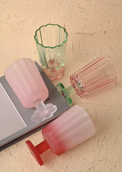 Hand Blown Petal Goblets - Cute Whimsical Colored Wine Glasses