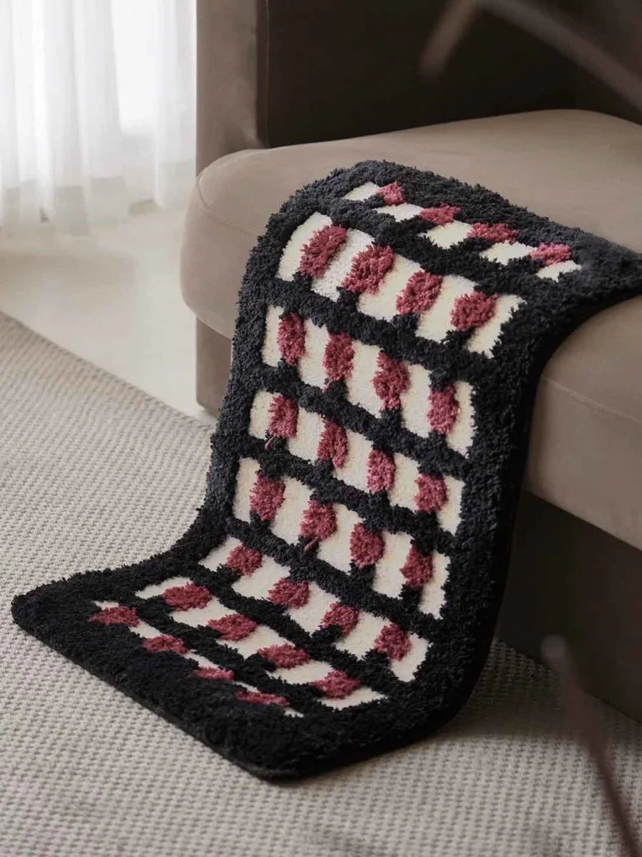 Retro Dotted Bath Rug, Ultra Soft, Absorbent & Anti-Slip