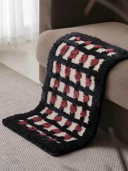 Retro Dotted Bath Rug, Ultra Soft, Absorbent & Anti-Slip