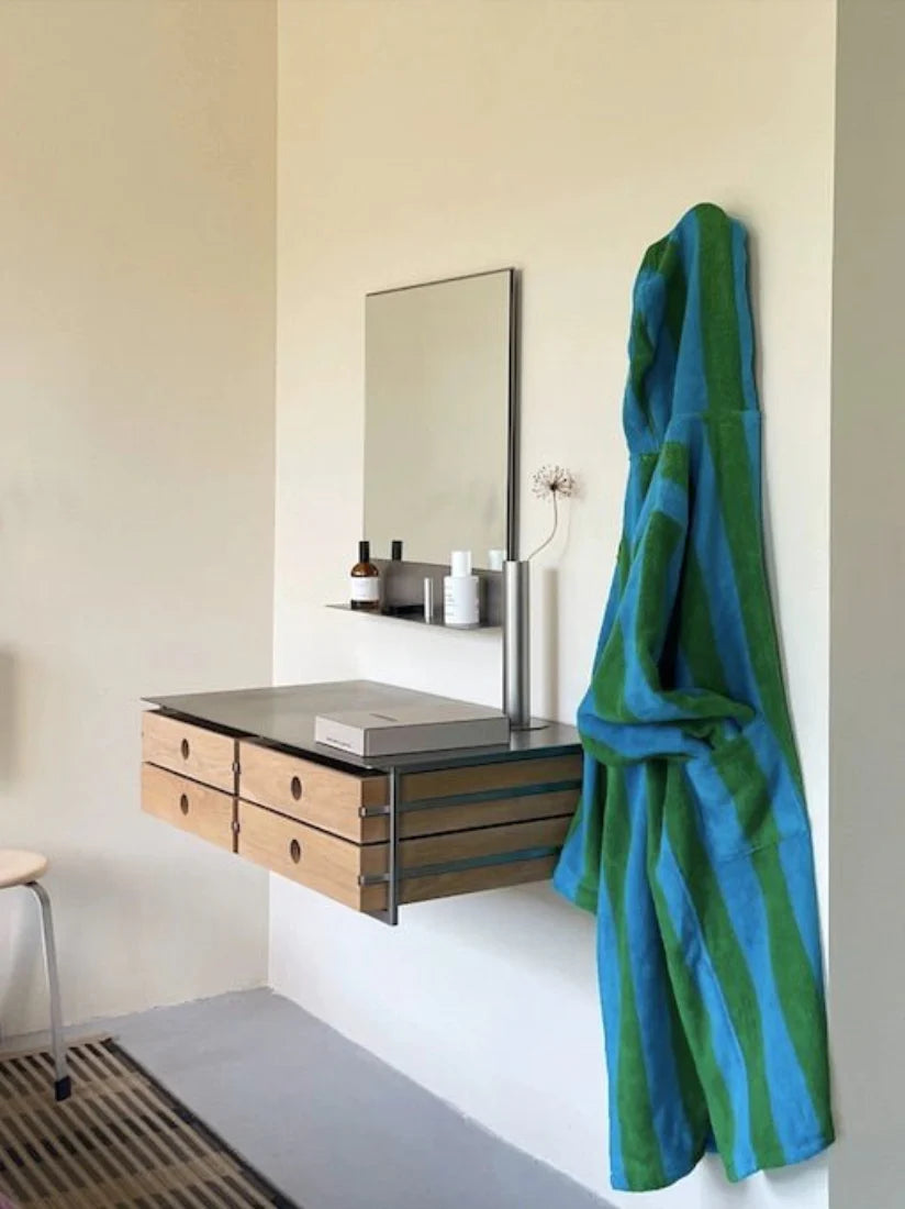 Ultra Soft Retro Whimsical Stripe Bath Robe - 100% Organic Long-Stapled Cotton