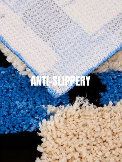 Ultra Soft Modern Geometric Bath Rug, Absorbent, Anti-Slippery Mat