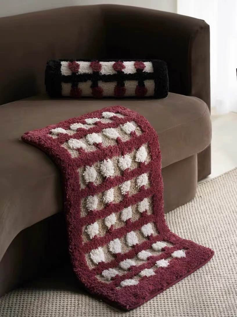 Retro Dotted Bath Rug, Ultra Soft, Absorbent & Anti-Slip