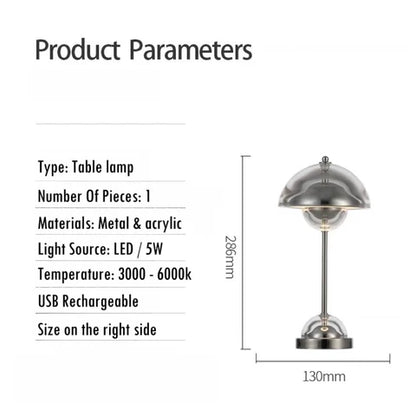 Chrome Flowerpot Dimmable Table Lamp
