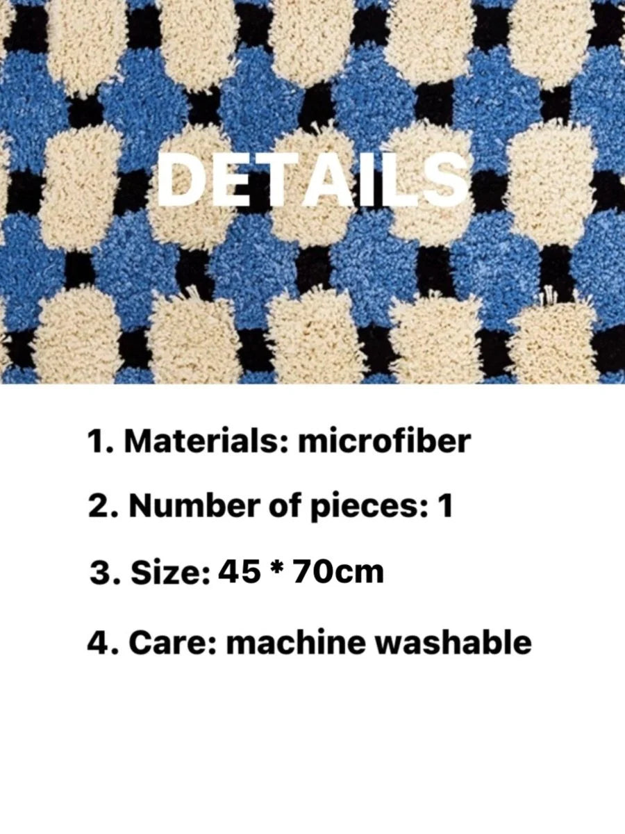 Ultra Soft Modern Geometric Bath Rug, Absorbent, Anti-Slippery Mat