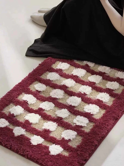 Retro Dotted Bath Rug, Ultra Soft, Absorbent & Anti-Slip