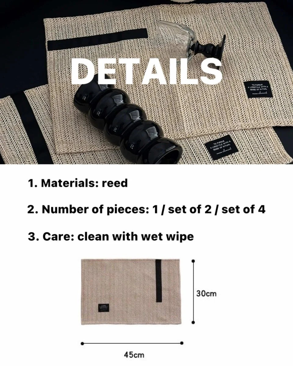 Handmade Retro Nordic Woven Reed Placemat for Elegant Table Setting