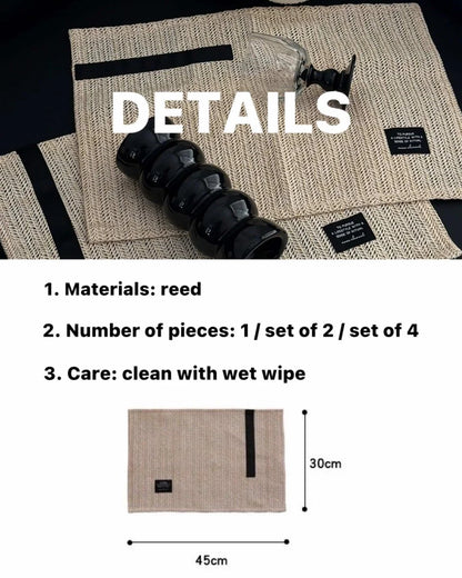 Handmade Retro Nordic Woven Reed Placemat for Elegant Table Setting