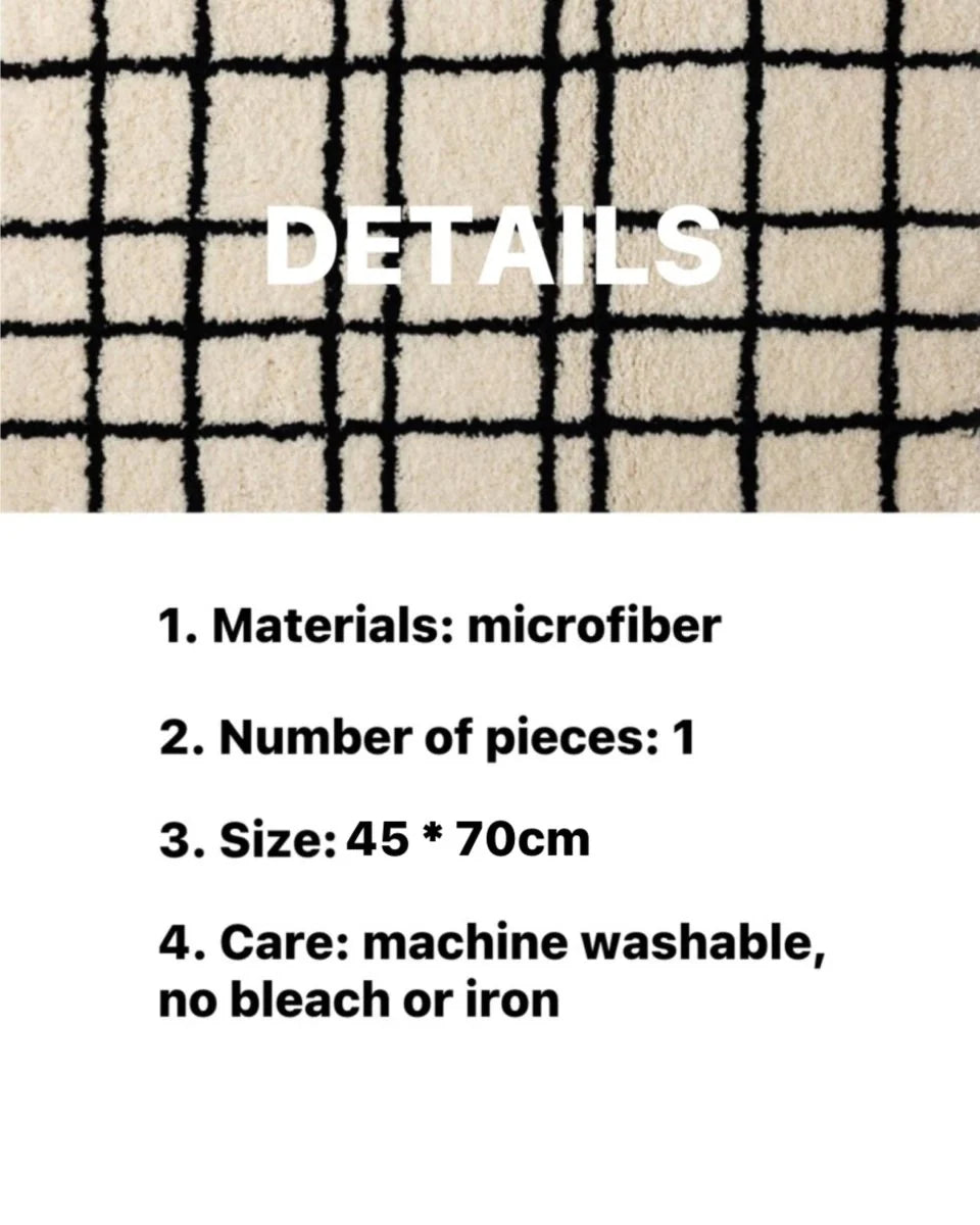 Ultra Soft Minimalist Nordic Stripe Bath Rug, Absorbent, Anti-Slippery Mat