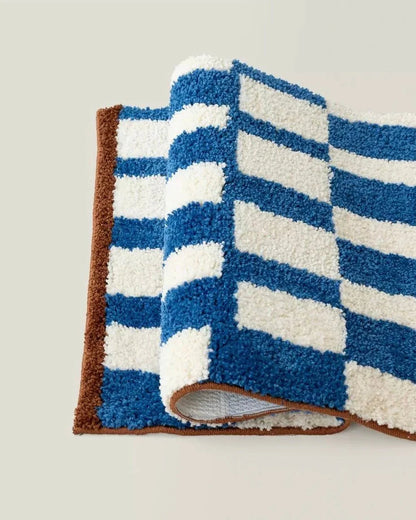 Ultra Soft Retro Checker Bath Rug, Absorbent, Anti-Slippery Mat