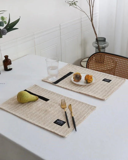 Handmade Retro Nordic Woven Reed Placemat for Elegant Table Setting
