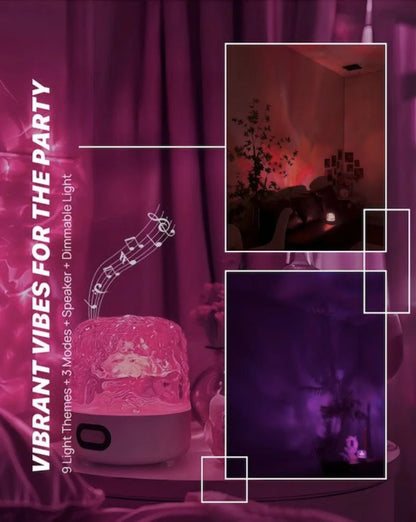 Light Theatre: Ambient Light with Stereo Speaker, Ripple Sunset Aurora Projector All-In-1