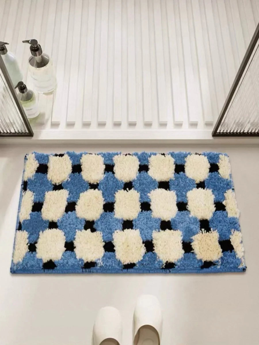 Ultra Soft Modern Geometric Bath Rug, Absorbent, Anti-Slippery Mat