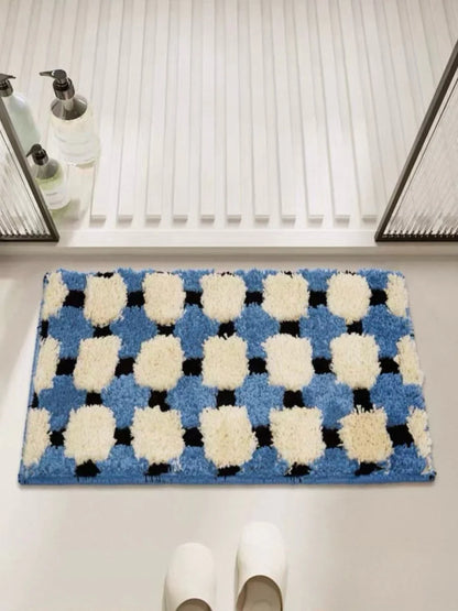 Ultra Soft Modern Geometric Bath Rug, Absorbent, Anti-Slippery Mat
