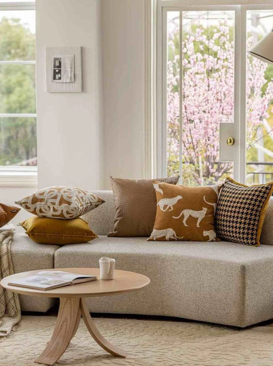 Safari Decorative Terracotta Throw Pillowcase, Earthy Tone Modern Fall Decors