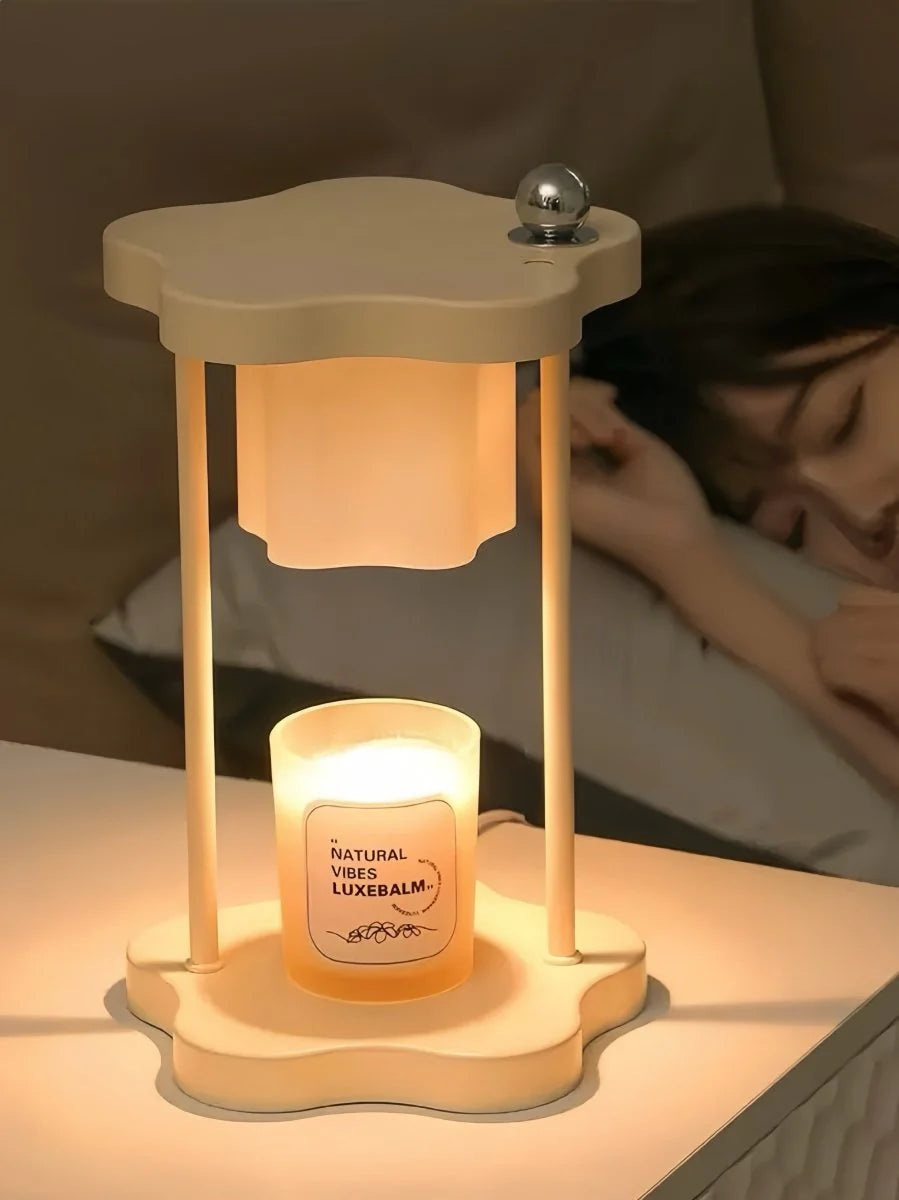 Cute Nordic Dimmable Petal Floral Candle Warmer Lamp with Timer