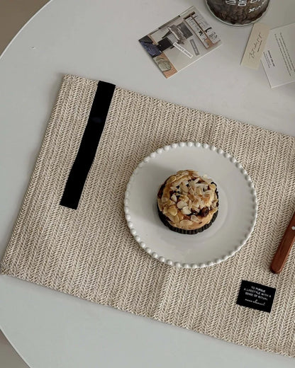 Handmade Retro Nordic Woven Reed Placemat for Elegant Table Setting