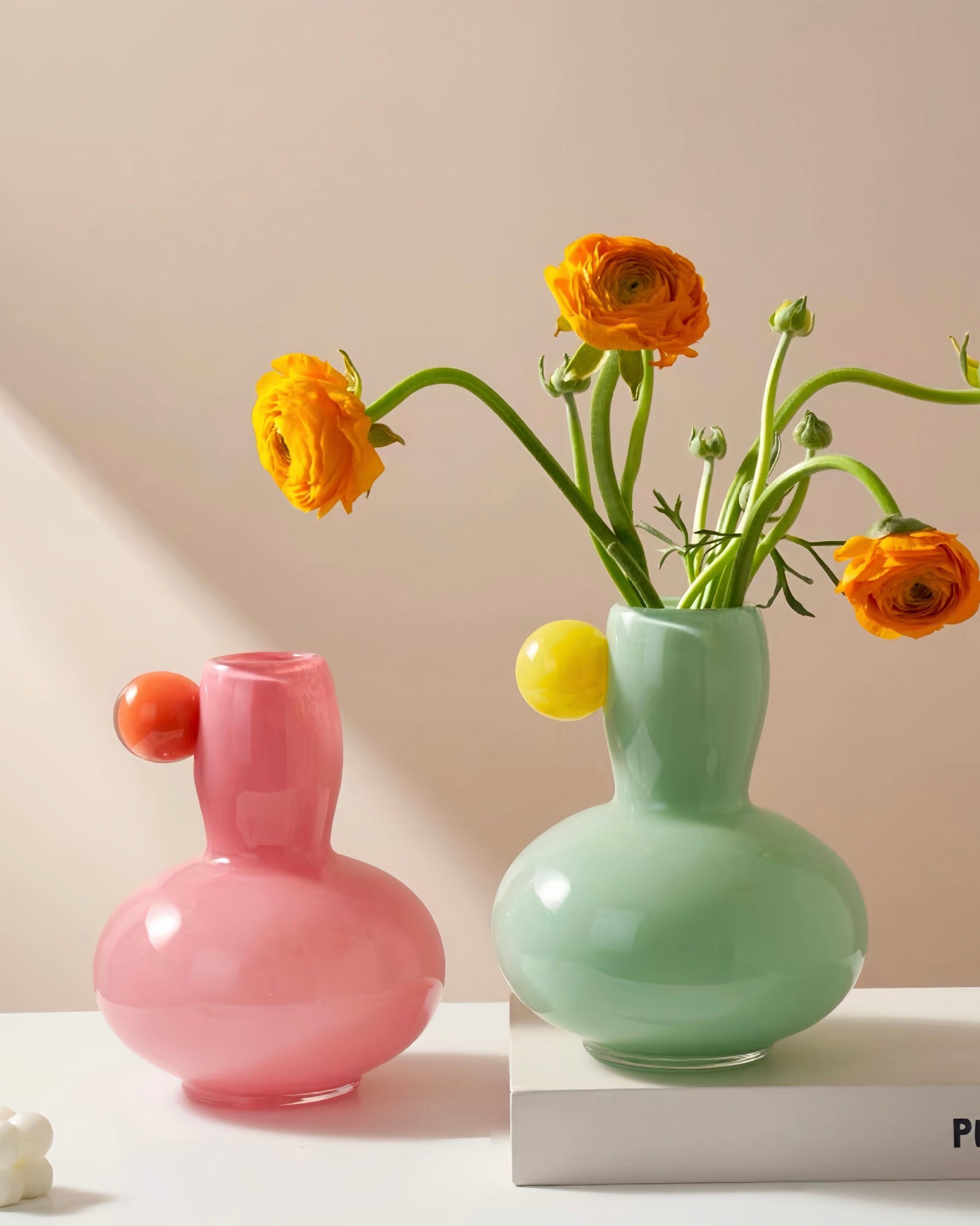 Jelly Bean Bud Vase - Whimsical Dopamine Centerpiece Vase for Gorgeous Tablescape