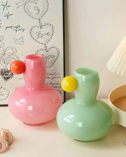 Jelly Bean Bud Vase - Whimsical Dopamine Centerpiece Vase for Gorgeous Tablescape