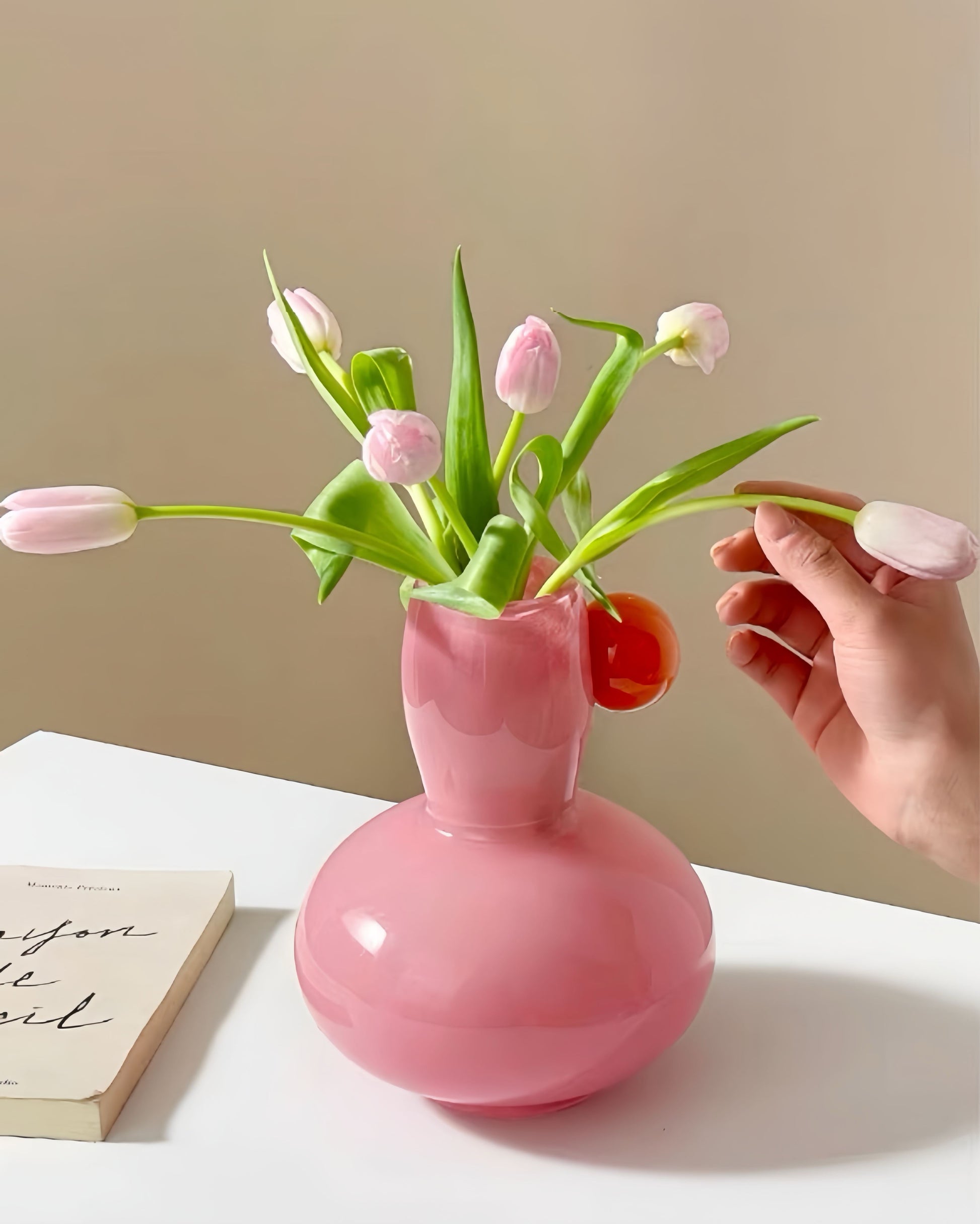 Jelly Bean Bud Vase - Whimsical Dopamine Centerpiece Vase for Gorgeous Tablescape