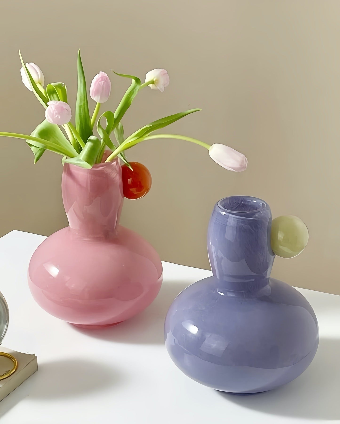 Jelly Bean Bud Vase - Whimsical Dopamine Centerpiece Vase for Gorgeous Tablescape