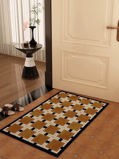 Retro Geometry Diatomite Bath Mat, Absorbent, Quick Drying & Anti-Slip