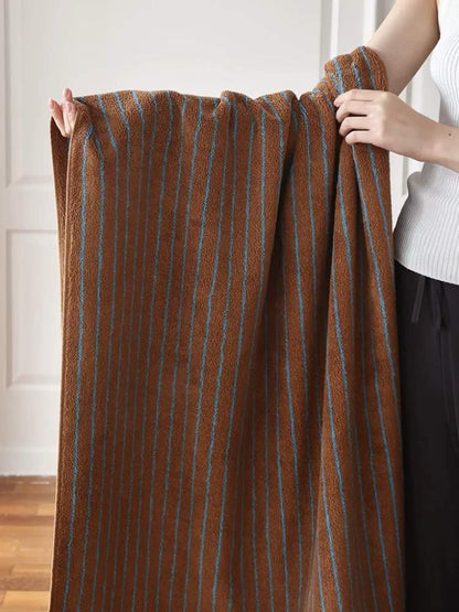 Ultra Soft Absorbent Retro Stripe Bath Towel - 100% Organic Cotton