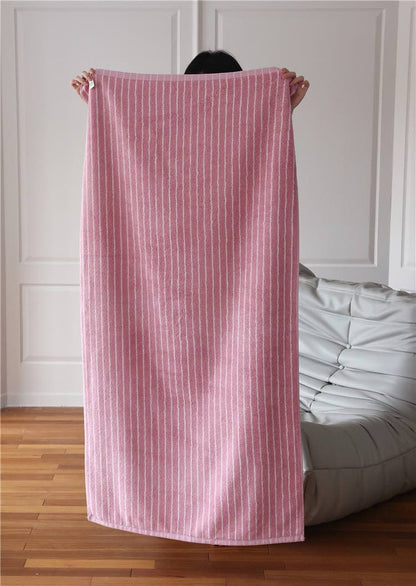 Ultra Soft Absorbent Retro Stripe Bath Towel - 100% Organic Cotton